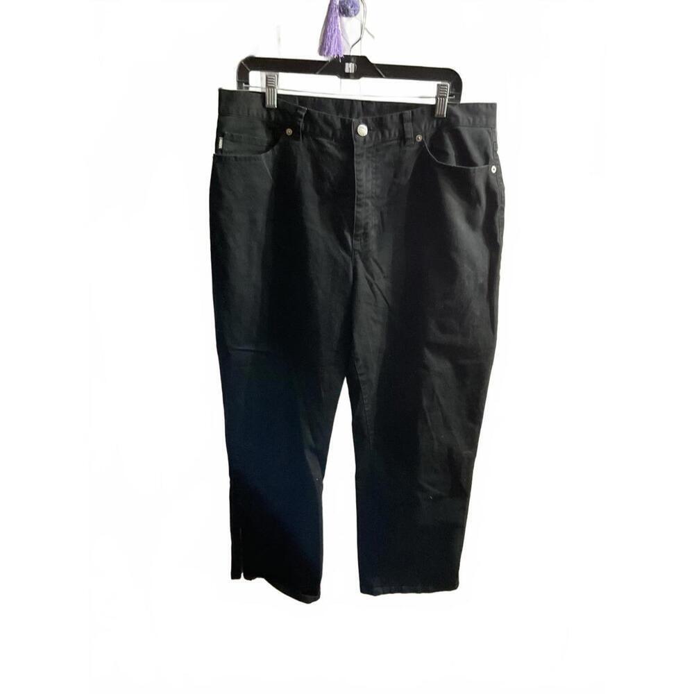 Ralph Lauren Cropped Black Denim Pants with zippers  Size 14